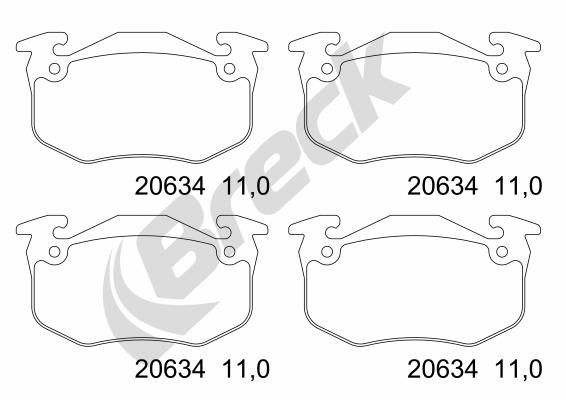 Set placute frana,frana disc 20634 00 702 00 BRECK